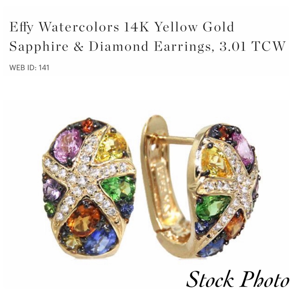 EFFY Watercolors 14k Sapphire & Diamond Earrings